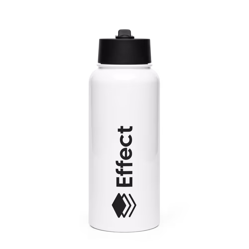 Stainless steel water bottle with a straw lid