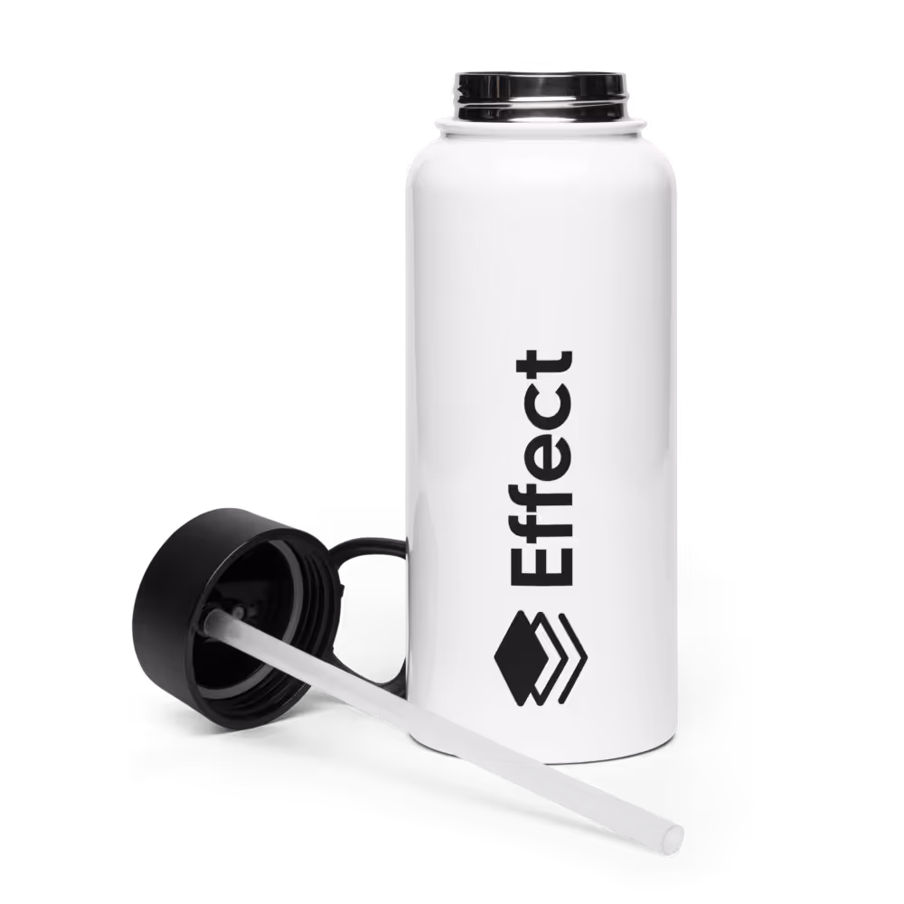 Stainless steel water bottle with a straw lid